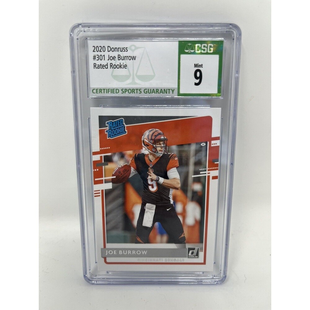 2020 Panini Donruss Joe Burrow Rated Rookie #301 CSG 9 Cincinnati Bengals
